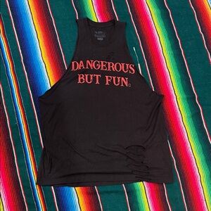 Black Graphic Tank Top